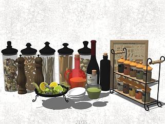 厨房用品 用具 密封罐子 食物 su草图模型下载