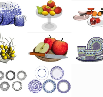 厨房用具 餐具 碗碟 碗 盘子 su草图模型下载