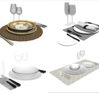 厨房用具 餐具 餐盘 su草图模型下载