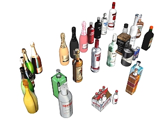 酒水<em>饮品</em> 酒瓶子 su草图模型下载