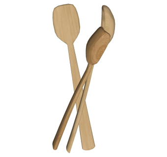 现代木制勺子铲子组合su草图模型下载