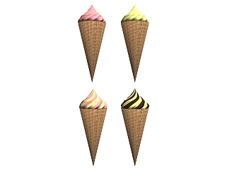 甜品冰淇淋雪糕 甜筒su草图模型下载