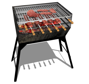 金属架子 烤肉架子 肉串 烤肉 su草图模型下载