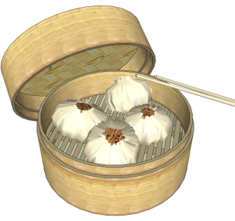 蒸笼 蒸屉 包子 su草图模型下载