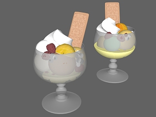高脚杯 甜品 冰淇淋 <em>蛋糕</em>组合<em>su</em>草图<em>模型</em>下载