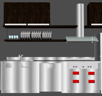 消毒柜 储物柜 su草图模型下载