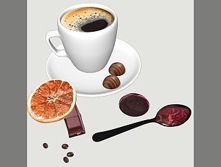 咖啡 咖啡杯子  su草图模型下载
