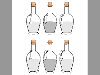 透明玻璃酒瓶子 su草图模型下载