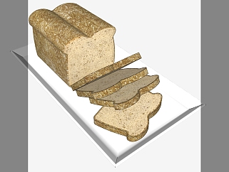 面包 切边面包盘子 su草图模型下载