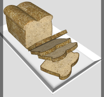 面包 切边面包盘子 su草图模型下载