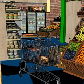 水果店 超市水果专卖区 su草图模型下载