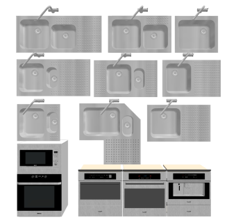 厨房用品用具 su草图模型下载