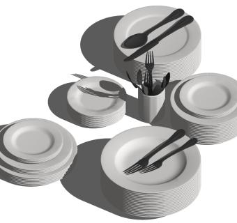 厨房用品餐具盘子 su草图模型下载