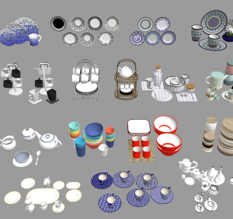 餐具 厨具 茶杯茶具 su草图模型下载