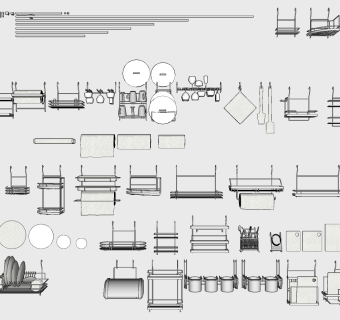 厨房用品用具  su草图模型下载