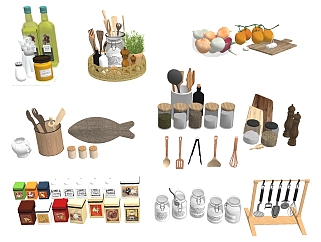 现代<em>厨具</em> 厨房用品 su草图模型下载