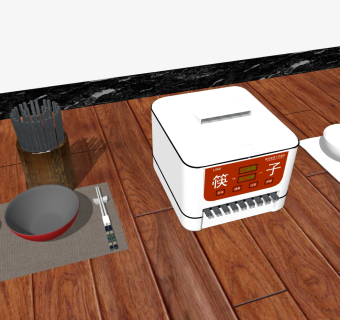 中式筷子消毒器  su草图模型下载