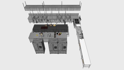 厨房后台后厨 用品用具 su草图模型下载