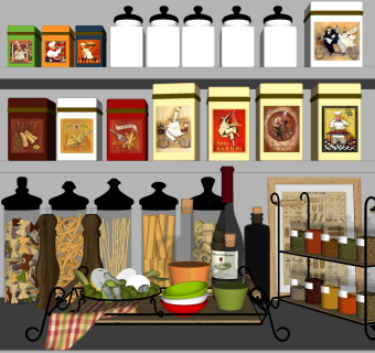 厨房厨具 厨房用品 碗  su草图模型下载