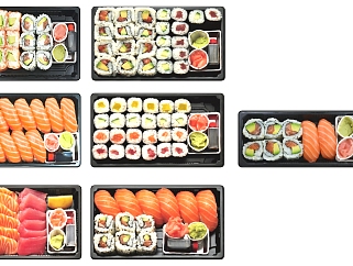 食物寿司 <em>食品</em> 各种日式食物寿司<em>组合</em>su草图模型下载