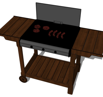 室外户外烧烤炉 烧烤架子 su草图模型下载