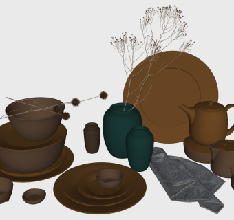 厨房用品用具 餐具  su草图模型下载