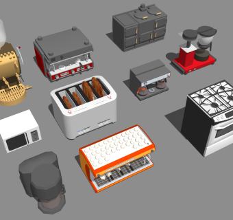 电器咖啡机面包机微波炉  su草图模型下载
