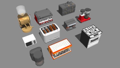电器咖啡机面包机微波炉 su草图模型下载