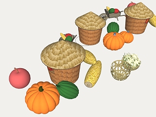食物 <em>南瓜</em> 玉米 苹果 su草图模型下载