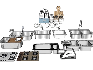 厨房用品 <em>用具</em> 水槽 su草图模型下载
