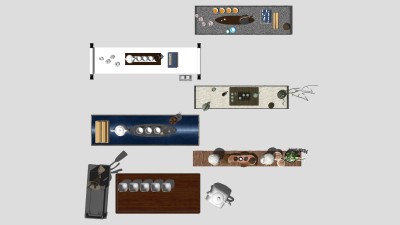 茶室用品用具茶具茶海 茶盘 su草图模型下载