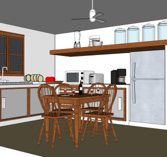 厨房后厨厨房用品 用具 su草图模型下载