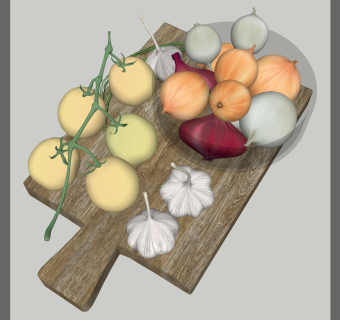 木制砧板 案板 厨房用品用具 su草图模型下载