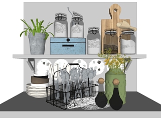 厨房置物架用品调料<em>瓶</em>，su草图模型下载