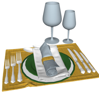 盘子刀叉，高脚杯su草图模型下载