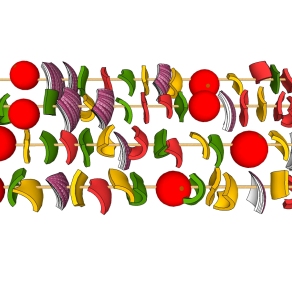 水果烧烤 水果蔬菜组合su草图模型下载