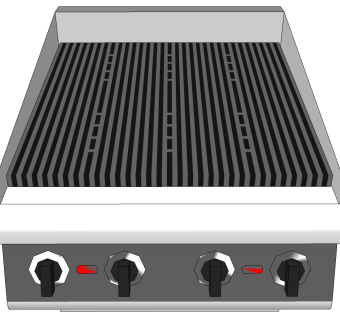 厨房用品用具 燃气灶 烧烤架，烤箱su草图模型下载