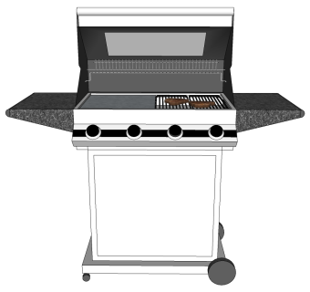 室外户外 烧烤机 烧烤架 ，烧烤箱su草图模型下载