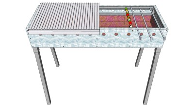 金属室外户外烧烤架子 ， 烧烤架 ，烧烤箱su草图模型下载