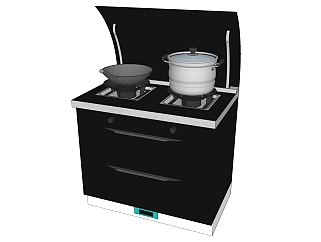 厨房厨具灶台 燃气灶 煤气灶su草图模型下载