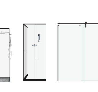 卫浴淋浴房 水龙头 花洒喷洒 淋浴组合玻璃门隔断组合su草图模型下载