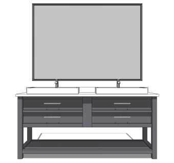 现代洁具用品浴室卫浴柜，洗手台su草图模型下载