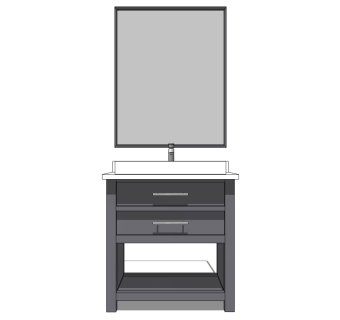 洁具用品洗手台盆 镜子 储物柜子 浴室卫浴柜，洗手台su草图模型下载