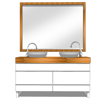 洁具用品洗手台盆 镜子 储物柜子浴室卫浴柜，洗手台  su草图模型下载