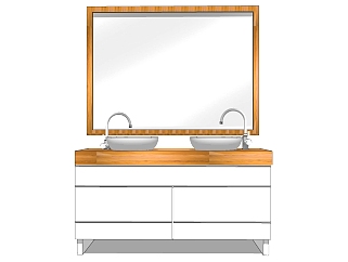 洁具用品洗手台盆 镜子 储物柜子浴室卫浴柜，洗手台  su草图模型下载