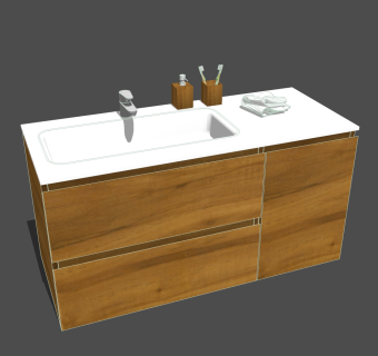 浴室卫浴柜，洗手台su草图模型下载