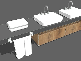 <em>浴室卫浴柜</em>，洗手台，台上盆su草图模型下载