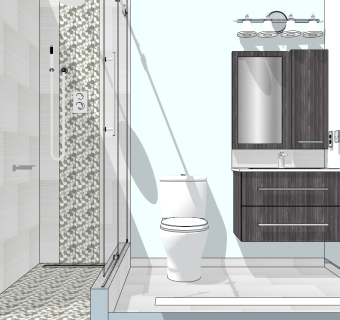 北欧卫生间，浴室柜su草图模型下载