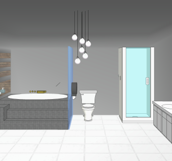 现代洁具用品洗手台盆 镜子 储物柜子 浴缸浴室 马桶坐便器 吊灯 su草图模型下载