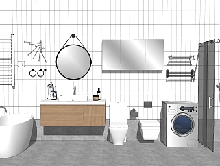 卫生间<em>浴室</em>用品 卫浴用品 洁具用品 su草图模型下载